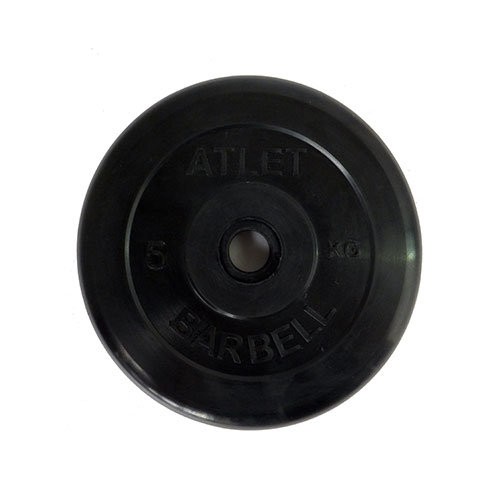 диск обрезиненный черный mb barbell atlet d-26 5кг