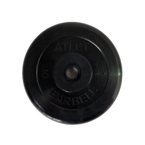 Диск обрезиненный черный MB Barbell ATLET d-26 5кг