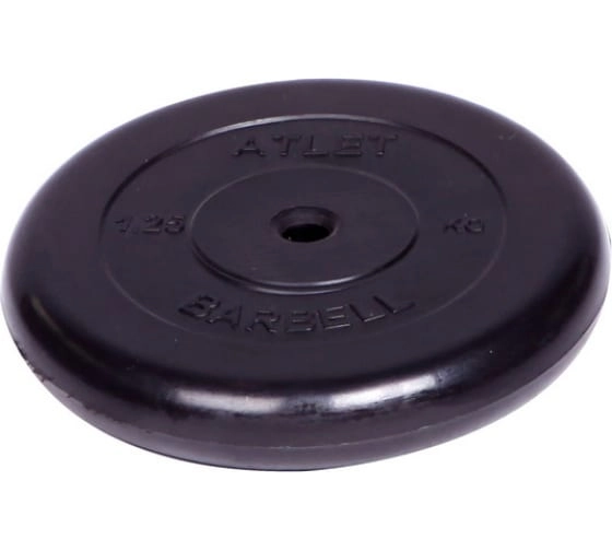 Диск обрезиненный черный MB Barbell Atlet d-26 1,25кг