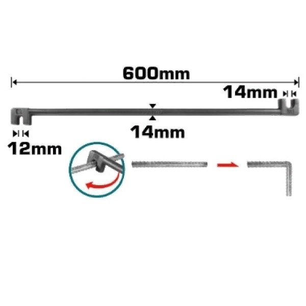 Ключ для гибки арматуры 12mm&14mm TOTAL THBEB12142
