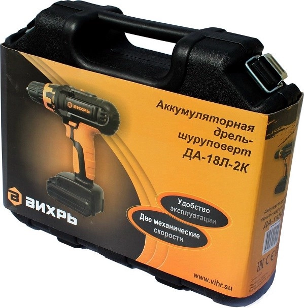 Дрель-шуруповерт аккумуляторная Вихрь ДА-18Л-2К 72/14/9 