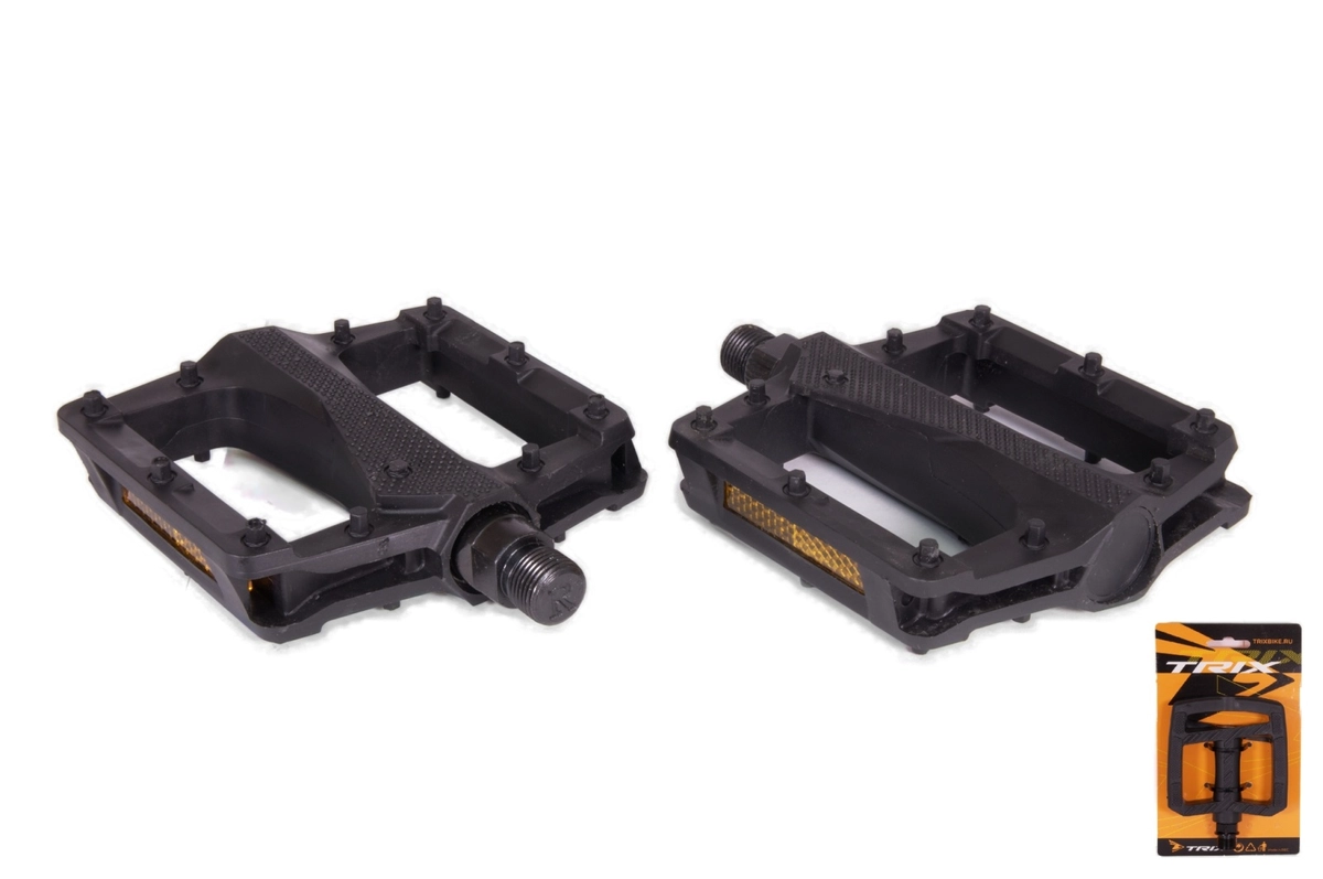 Педали TRIX PLATFORM пластиковые,110x105мм,резьба 9/16",с шипами