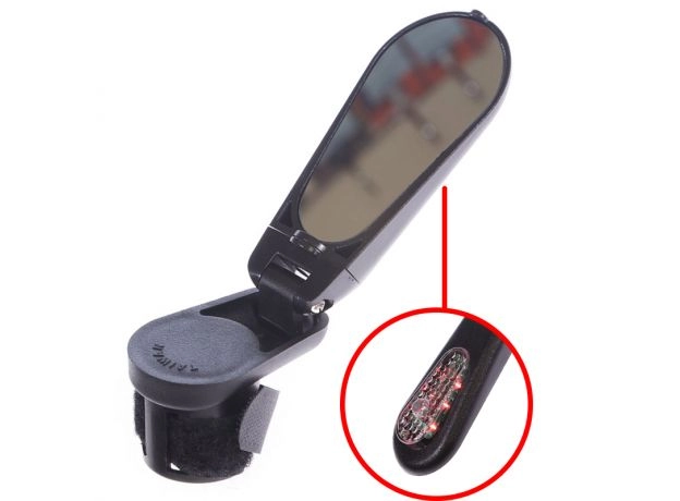 Зеркало заднего вида DX-2280VF,крепление на торец грипсы,плоское,складное