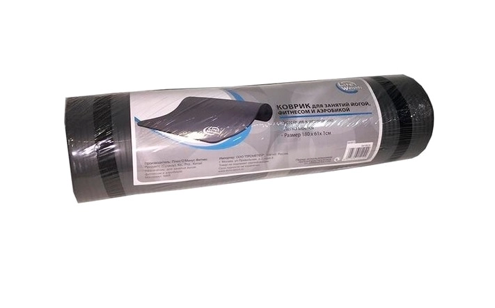 Коврик для йоги и фитнеса LiteWeights 180х60х1 см 5410LW