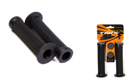 Грипсы TRIX,резиновые,145мм, для BMX,антискользящие,с гардой,черные