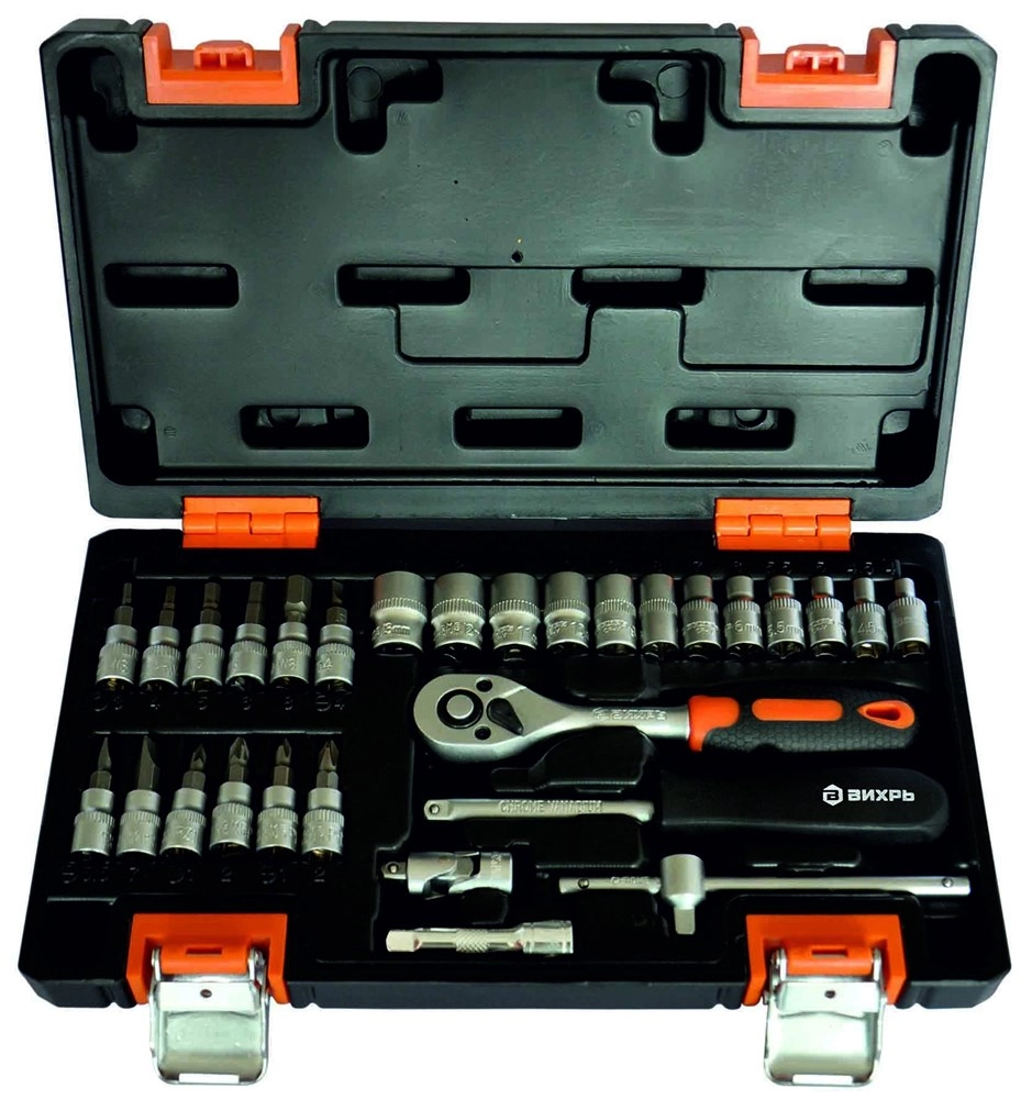 Набор инструментов Вихрь 1/4" CrV в кейсе