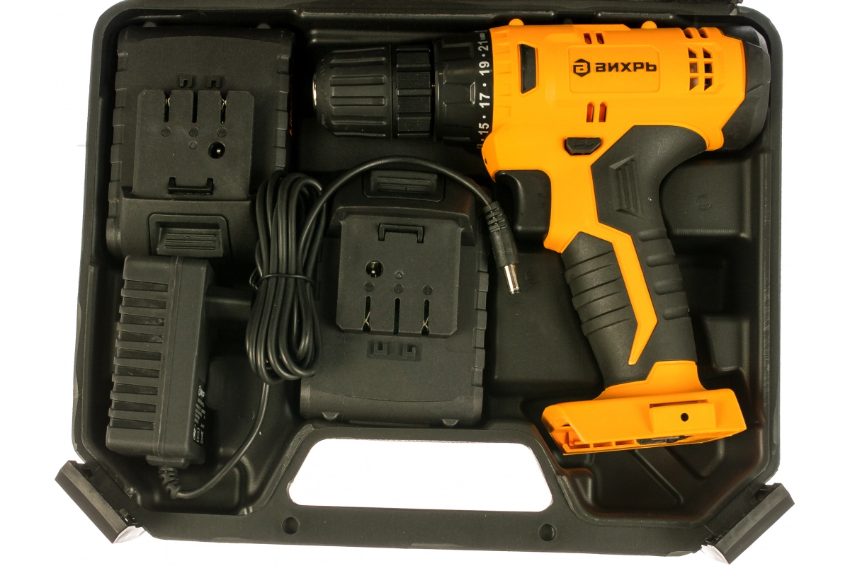 Дрель-шуруповерт аккумуляторная Вихрь ДА-20Л-2К 72/14/21