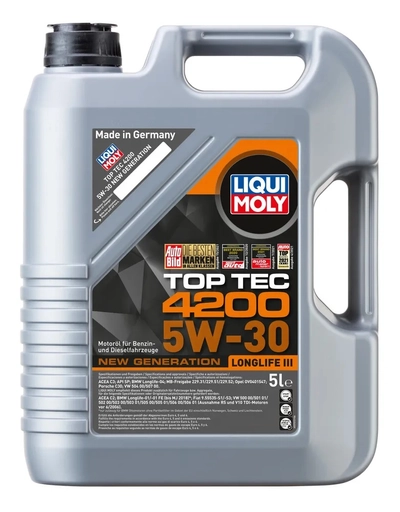 Масло моторное LiquiMoly НС-синт. Top Tec 4200 5W-30 New Generation SP C3 5л