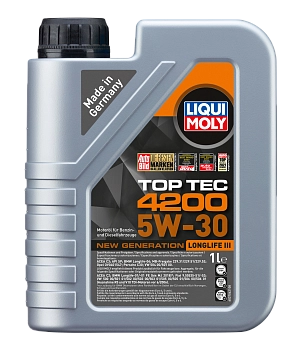 Масло моторное LiquiMoly НС-синт. Top Tec 4200 5W-30 New Generation SP C3 1л