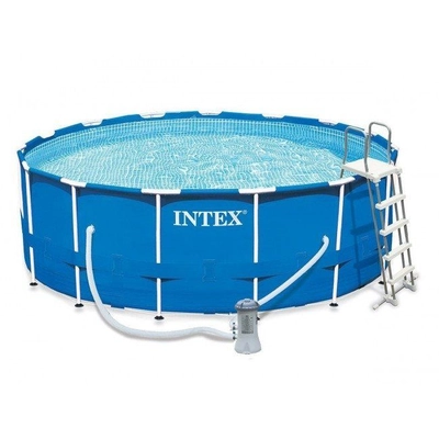 Бассейн каркасный Intex 122х457 см + насос/фильтр, лестница, тент, подстилка 28242 