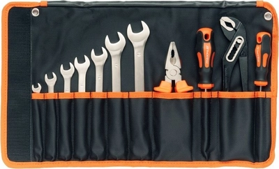Набор комбинированных ключей в сумке с инструментом MAXPILER MXT-11-SB (11шт, CrV, сумка "Оксфорд")