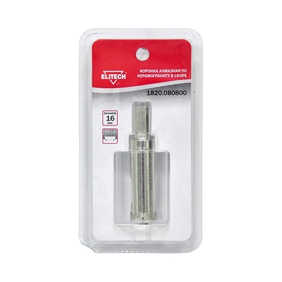 Коронка алмазная ELITECH 16мм 1820.080800 
