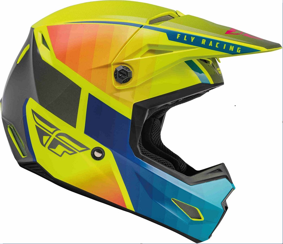 шлем кроссовый fly racing kinetic drift желтый/серый s