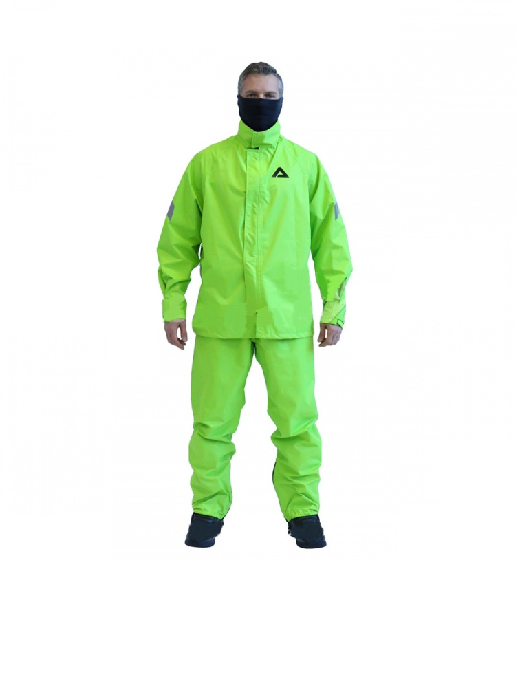 дождевик мембранный (куртка+брюки) ataki adventure hi-vis зеленый,xl
