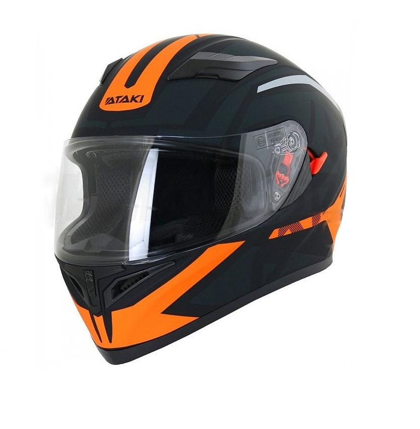 шлем (интеграл) ataki jk316 route (черный/оранжевый, матовый  l 825-3482)