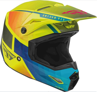 Шлем кроссовый FLY RACING KINETIC Drift желтый/серый S