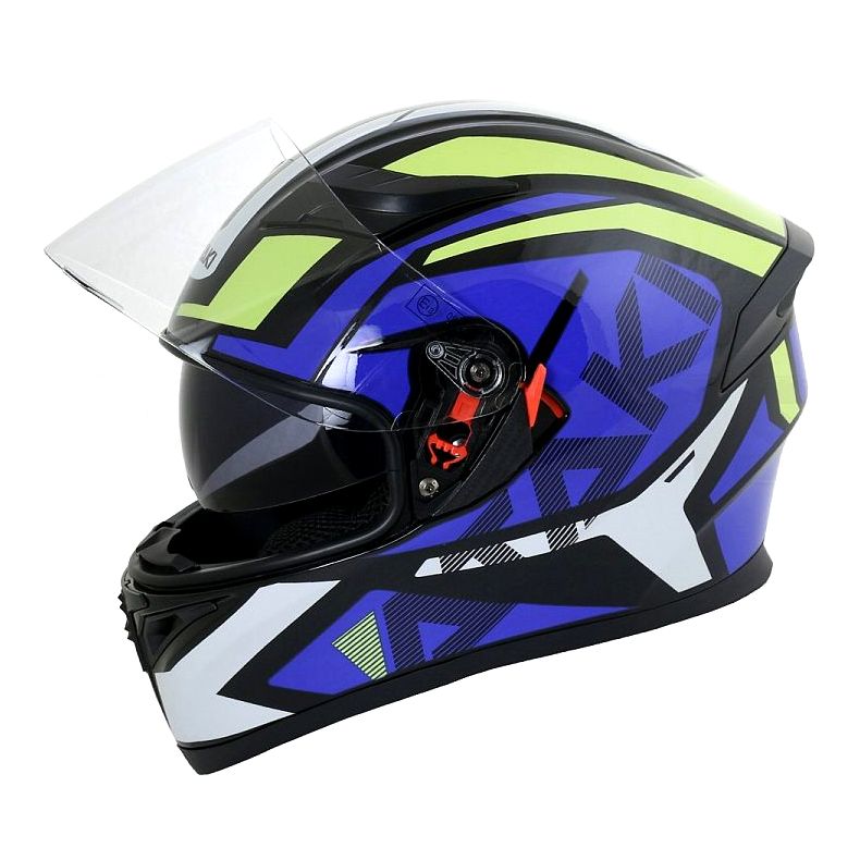 шлем (интеграл) ataki jk316 route синий/hi-vis желтый глянцевый xl