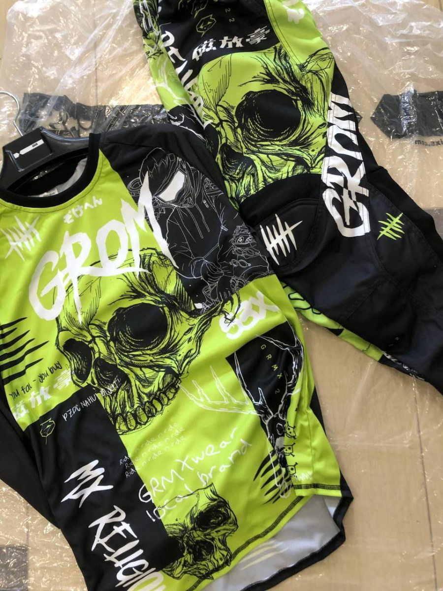 мотокостюм джерси + штаны grom mx religion lime