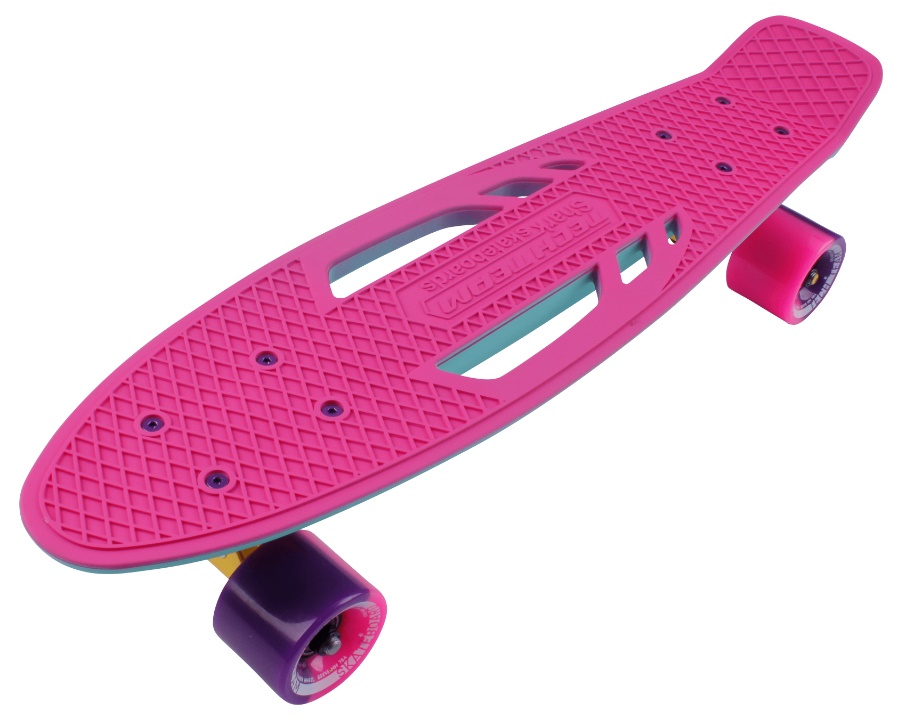 скейтборд shark 22 tech team розовый/голубой