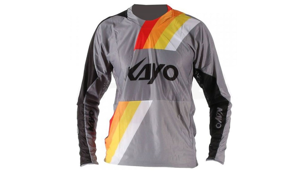 футболка для мотокросса kayo серый/черный m