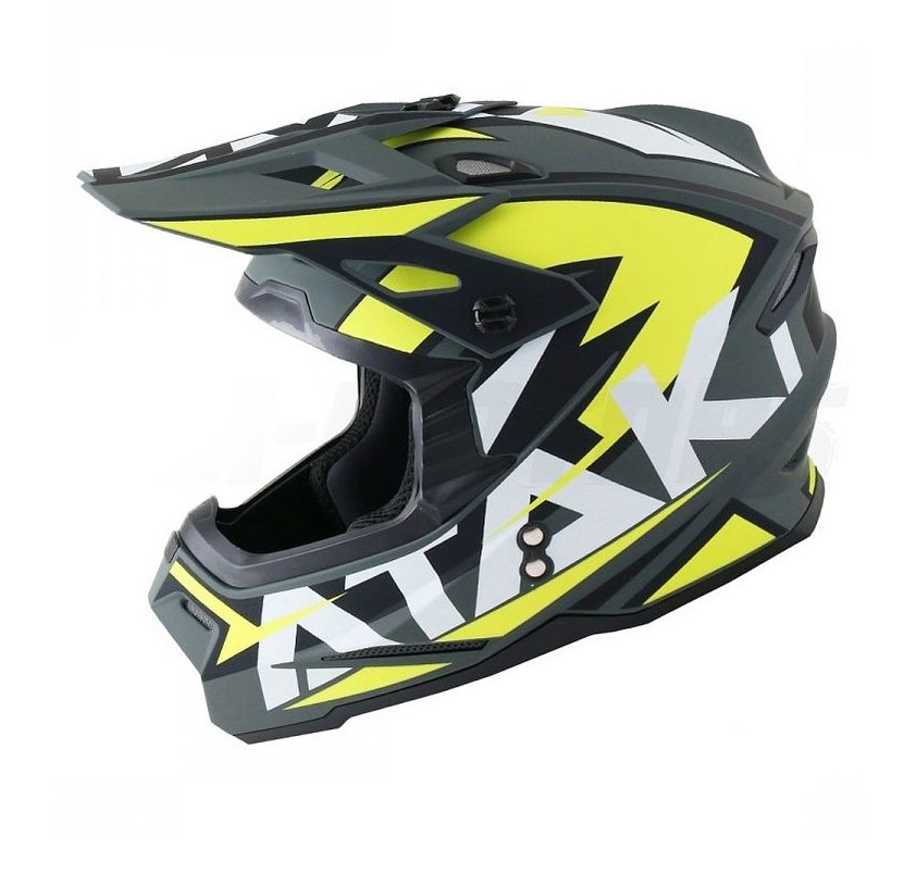 шлем ataki jk801 кроссовый серый/желтый матовый m