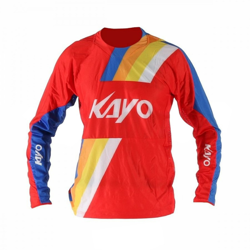 футболка для мотокросса детская kayo красный/синий,l