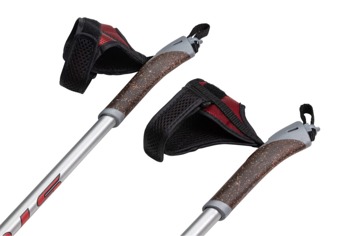 палки телескопические алюминиевые stc walker red р.100-135см