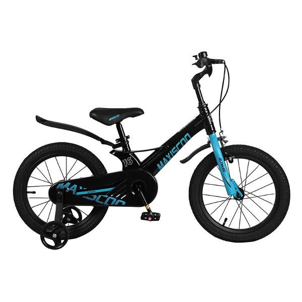 велосипед детский maxiscoo space стандарт 16" (2023) чёрный аметист