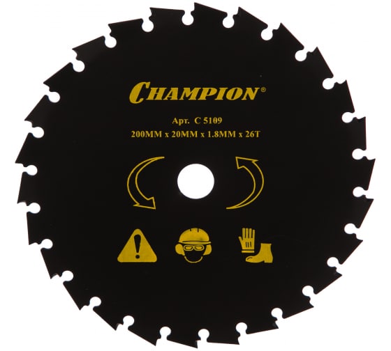 нож с долотообразными зубцами 200х20 мм champion c5109