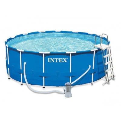Бассейн каркасный Intex 122х457 см + насос/фильтр, лестница, тент, подстилка 28242 