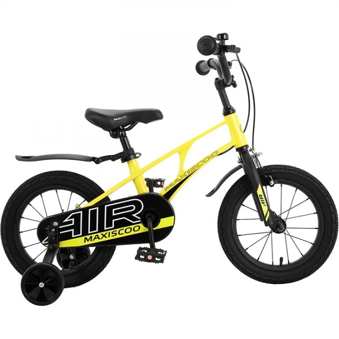 велосипед детский maxiscoo air стандарт плюс 14" 2023 жёлтый