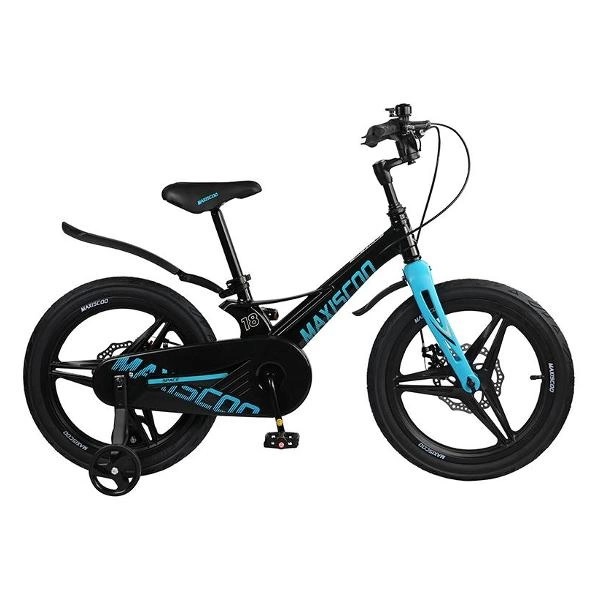 велосипед детский maxiscoo space делюкс 18" (2023), чёрный аметист