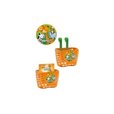 Корзина TRIX Safari детская 12"-16",крепление на руль,190х125х140мм,пластиковая,оранжевая