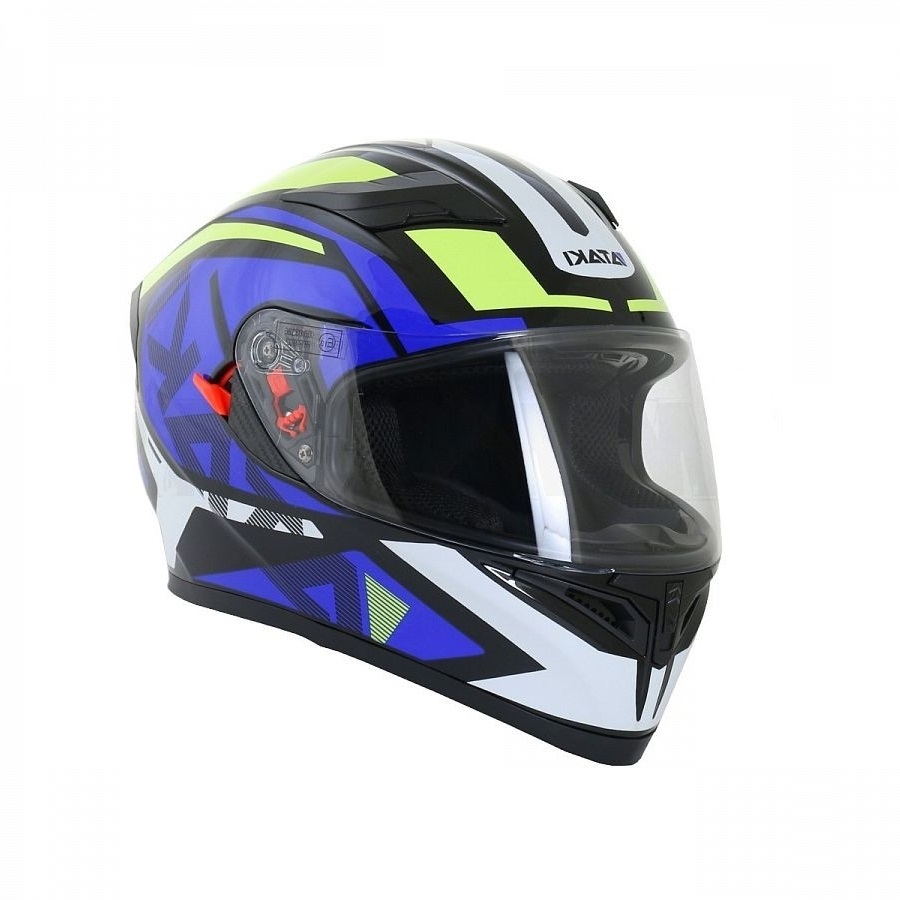 шлем (интеграл) ataki jk316 route (синий/hi-vis желтый глянцевый m 825-8468)