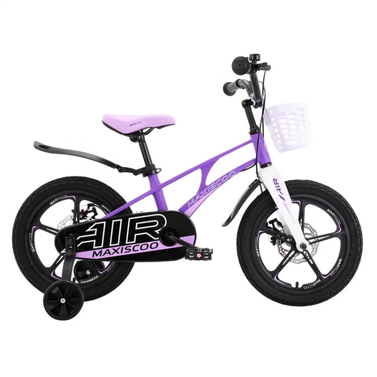велосипед детский maxiscoo air делюкс плюс 16" 2023 фиолетовый матовый