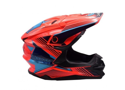 Шлем 801 KIOSHI Holeshot  кроссовый оранжевый/синий ХL 304171-12