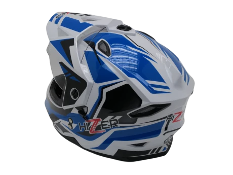 шлем 6802 j hizer white/blue 2 визора
