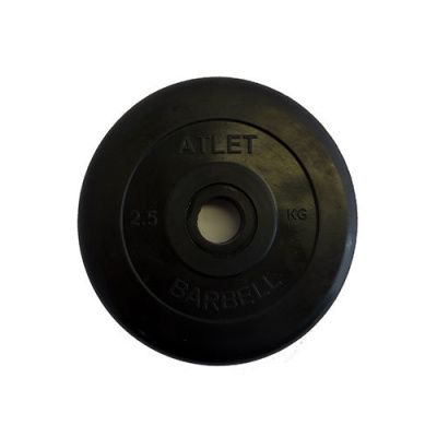 Диск обрезиненный черный MB Barbell ATLET d-26 2,5кг