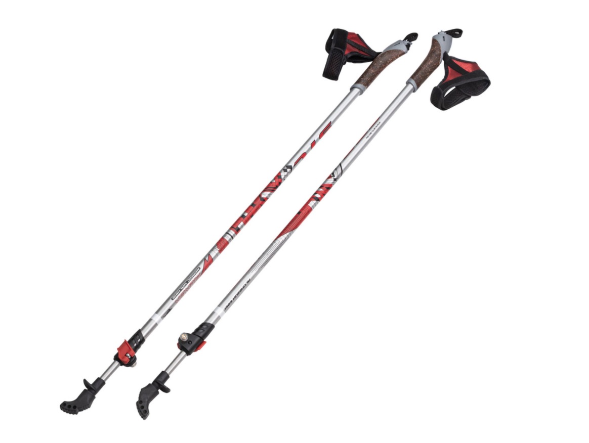 палки телескопические алюминиевые stc walker red р.100-135см