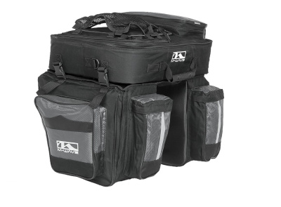 Велосумка-штаны на багажник M-Wave L, трехобъемная с верхним съемным рюкзаком, 62 л