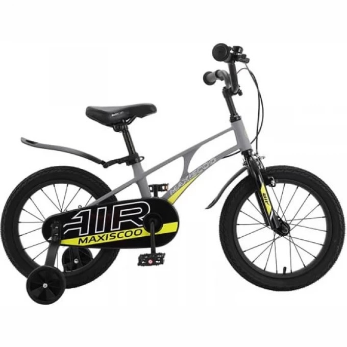 велосипед детский maxiscoo air стандарт плюс 16" 2023 серый матовый