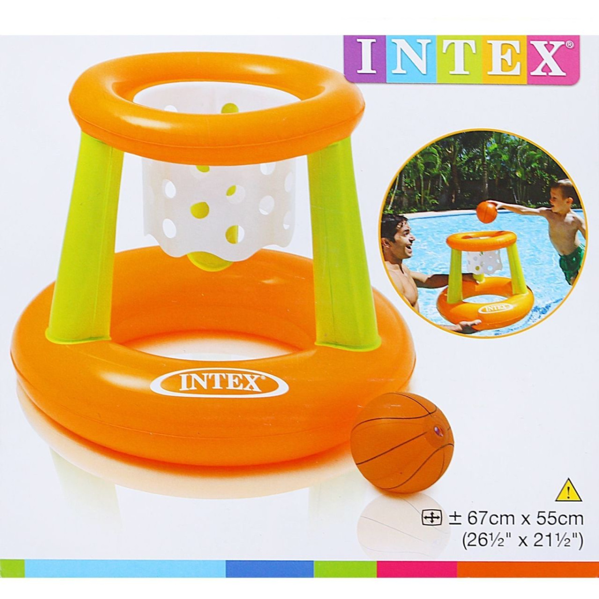 баскетбольное кольцо надувное intex 67х55 см 58504
