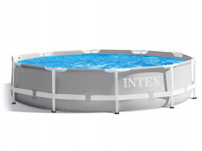 Бассейн каркасный INTEX 107х427 см + насос-фильтр, лестница, тент, подстилка 