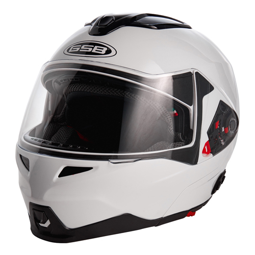 шлем gsb g-339 white glossy bt m с гарнитурой