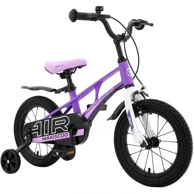 велосипед детский maxiscoo air стандарт плюс 14" 2023 фиолетовый матовый